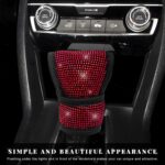 Bling Auto Gear Shift Knob Cover, Rhinestone Glitter Shifter Stick Protector for Girls Women, Sparkly Diamond Transmission Gear Shift Lever Knob Cover for Cars Trucks SUVs (Red) - Image 5
