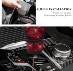 Bling Auto Gear Shift Knob Cover, Rhinestone Glitter Shifter Stick Protector for Girls Women, Sparkly Diamond Transmission Gear Shift Lever Knob Cover for Cars Trucks SUVs (Red) - Image 7