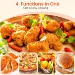 Small Compact Air Fryer, 2.1QT, 4-in-1 Small Mini Airfryer, Bake, Roast, Reheat, 98% Less Oil, Adjustable Temperature Control w/ 12H Timer, Quiet, Nonstick & Dishwasher Safe Basket, BPA-Free, Red - Image 3