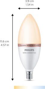 Philips 40-Watt Equivalent B12 LED Smart Wi-Fi Tuneable White Light Bulb Powered by WiZ with Bluetooth (4-Pack) - Image 3