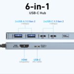 BENFEI USB C HUB 6-in-1 with HDMI(4K@60Hz), 100W Power Delivery, 10Gbps 2*USB-A and 2*USB-C, Silicone Cable, Aluminum Case Compatible with iPhone 15 Pro/Max, MacBook, iPad Pro, iMac, S23, XPS17 - Image 3