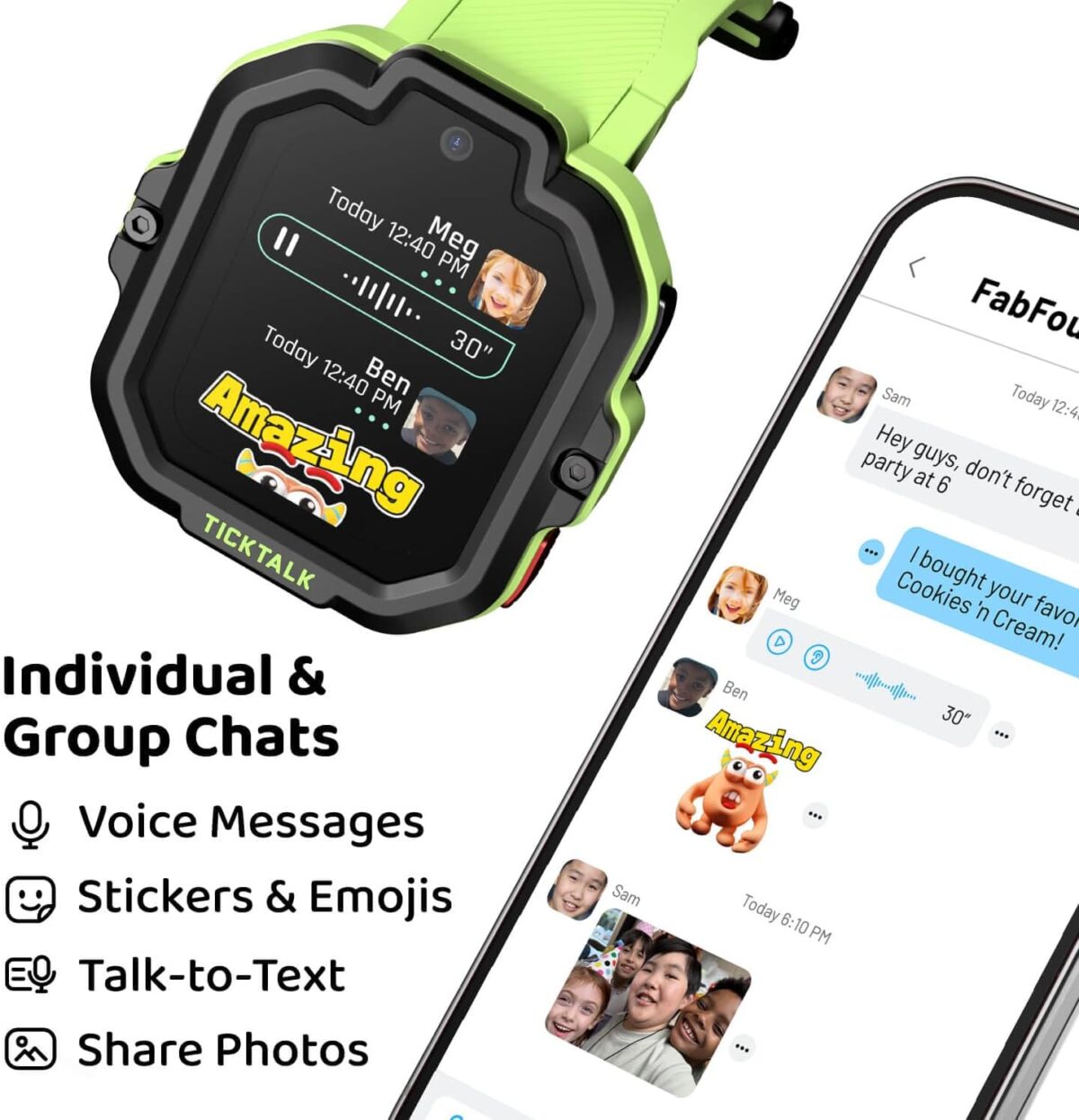TickTalk 5 - Kids Smart Watch with GPS Tracker, Video Calling, SOS, & Parental Controls | Smartwatch with Free Music, Texting, Kid Phone Call and Text, Boys & Girls - 4G Smart Watch for Kids 3-12 - Image 4