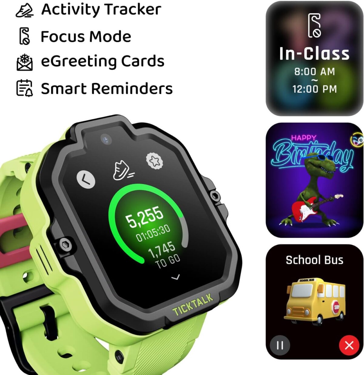TickTalk 5 - Kids Smart Watch with GPS Tracker, Video Calling, SOS, & Parental Controls | Smartwatch with Free Music, Texting, Kid Phone Call and Text, Boys & Girls - 4G Smart Watch for Kids 3-12 - Image 8
