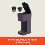 BELLA Single Serve Coffee Maker, K Cup & Coffee Ground Compatible with Removable, Adjustable Drip Tray, Auto Shutoff & Reusable Dishwasher Safe Accessories, Brews 6oz to 14oz, 1000 Watt, Plum - Image 3