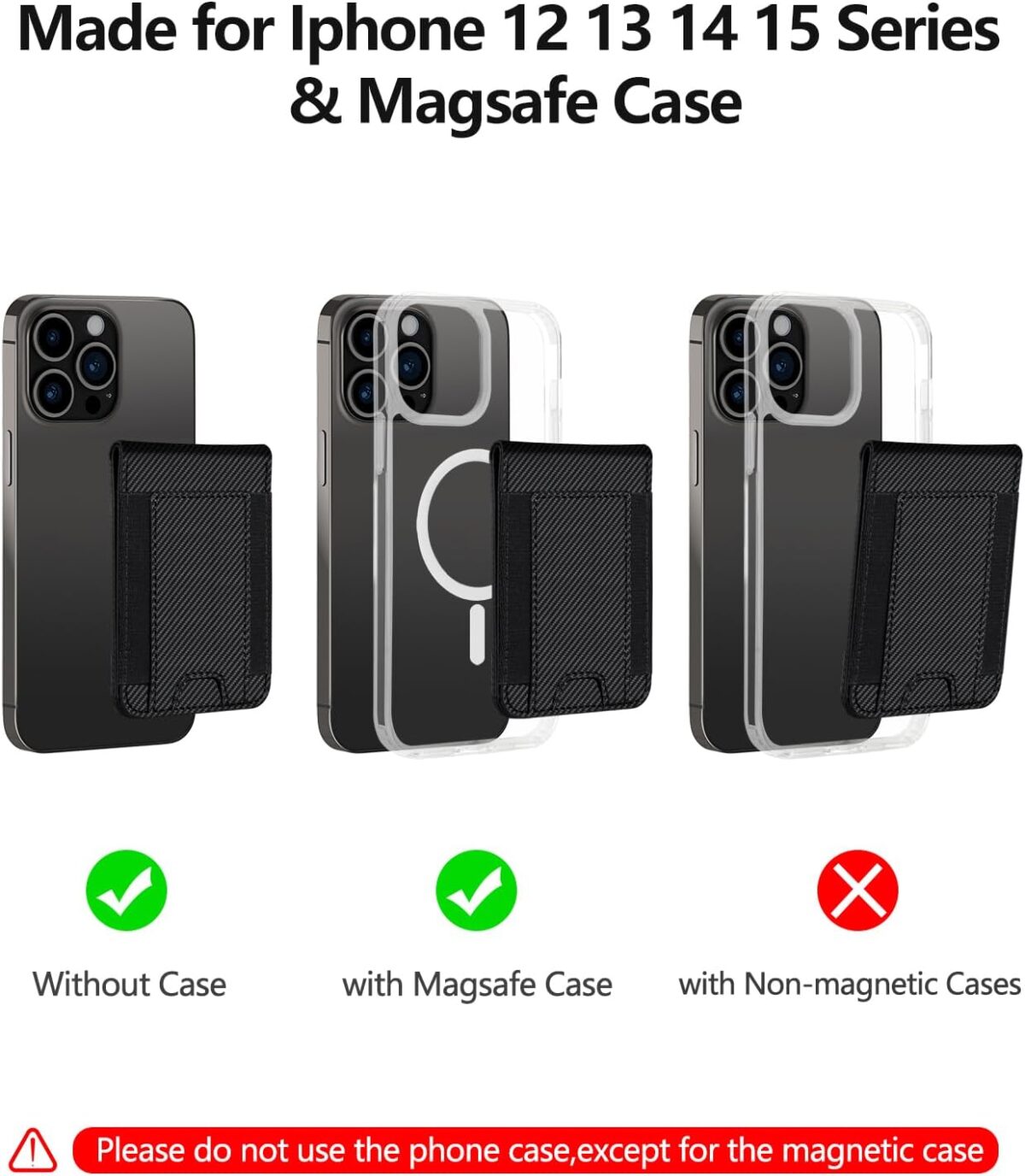 2-in-1 Magsafe Wallet, Adjustable Stand and Open ID Window, Magnetic Wallet for iPhone 16/15/14 Pro Max/14 Pro/14/14 Plus/13/12 Series, 9 Cards, Black Carbon Fiber - Image 9