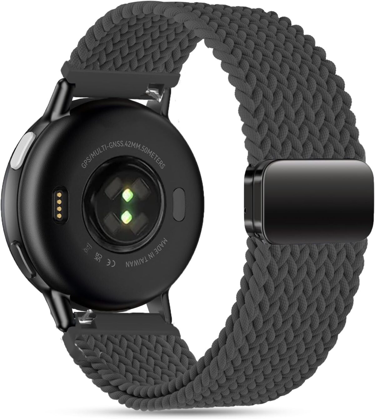 22mm Magnetic Braided Nylon Band Compatible With Garmin Venu 3 Watch Band/Venu 2/Vivoactive 4, Quick Release Stretchy Strap Replacement for Forerunner 265/255/255 Music - Image 3
