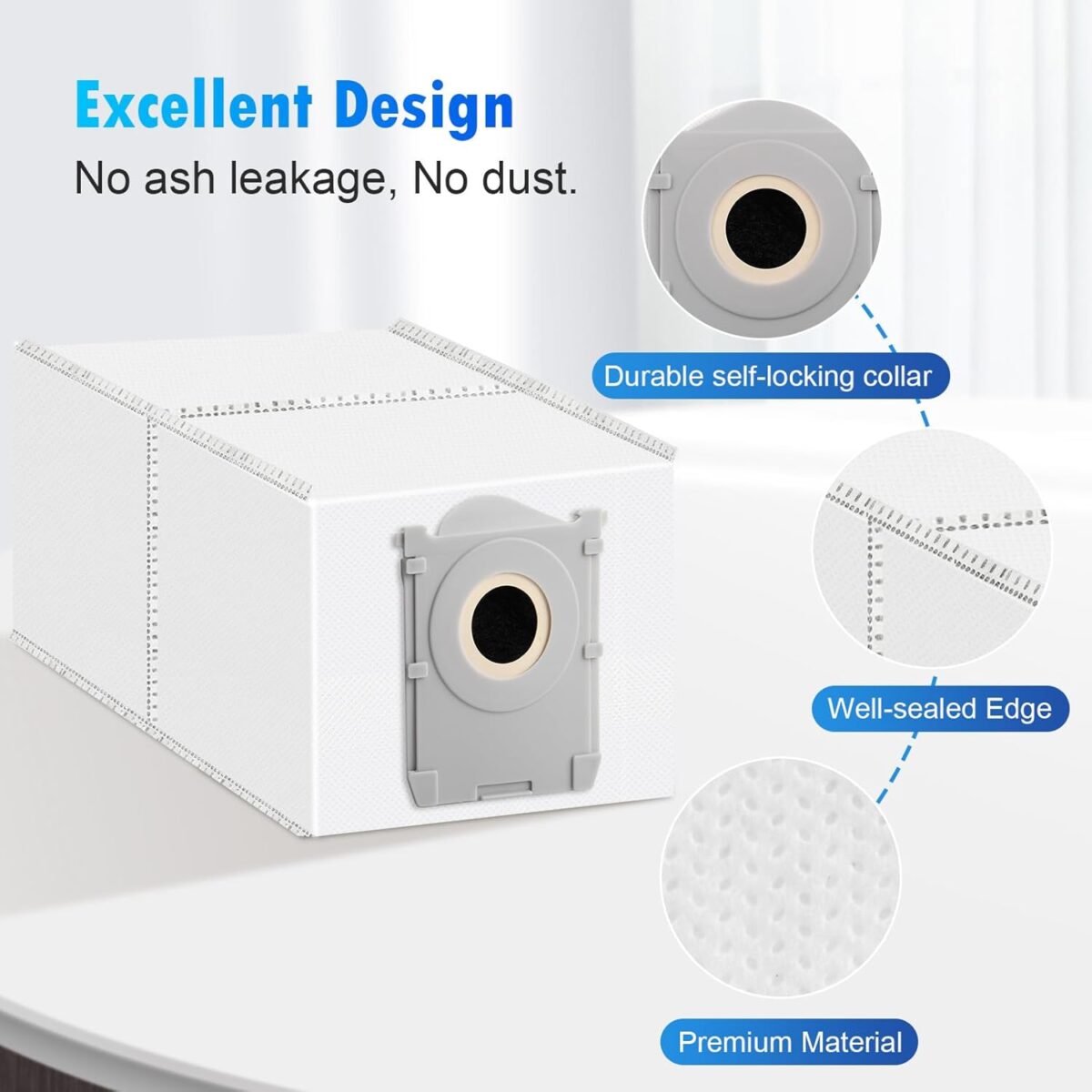 10 Pack X8 Dust Bags Compatible with ECOVACS DEEBOT X8 Pro Omni/T50 Pro Omni/Yeedi S14 Plus Robot Vacuum Cleaner, 4 Layers Effective Filtration - Image 4
