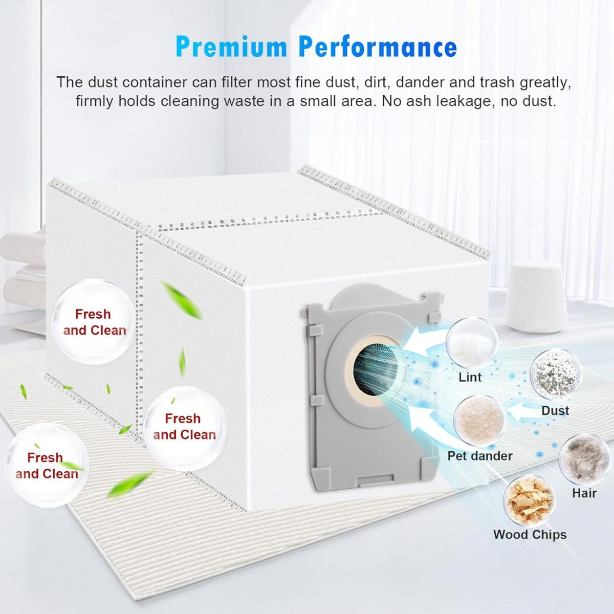 10 Pack X8 Dust Bags Compatible with ECOVACS DEEBOT X8 Pro Omni/T50 Pro Omni/Yeedi S14 Plus Robot Vacuum Cleaner, 4 Layers Effective Filtration - Image 6