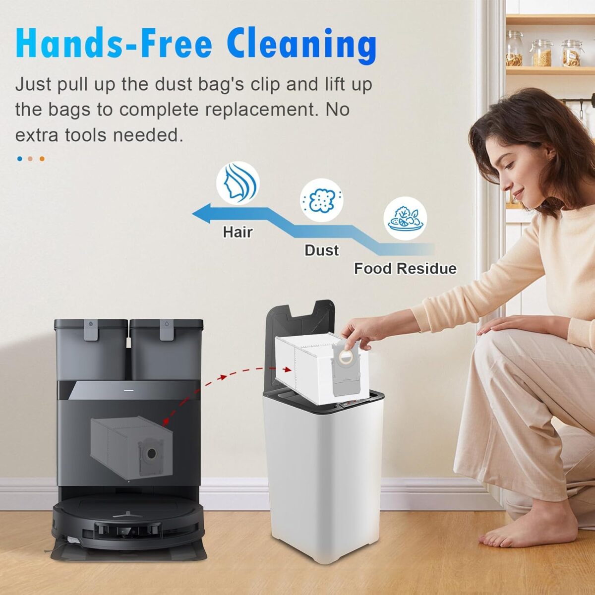 10 Pack X8 Dust Bags Compatible with ECOVACS DEEBOT X8 Pro Omni/T50 Pro Omni/Yeedi S14 Plus Robot Vacuum Cleaner, 4 Layers Effective Filtration - Image 7