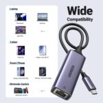 UGREEN USB C to Ethernet Adapter, 1.6FT Gigabit RJ45 to USB 3.0 Type-C (Thunderbolt 3) Ethernet LAN Network Adapter, Compatible with MacBook Pro, iPad Pro, Dell XPS and More - Image 6