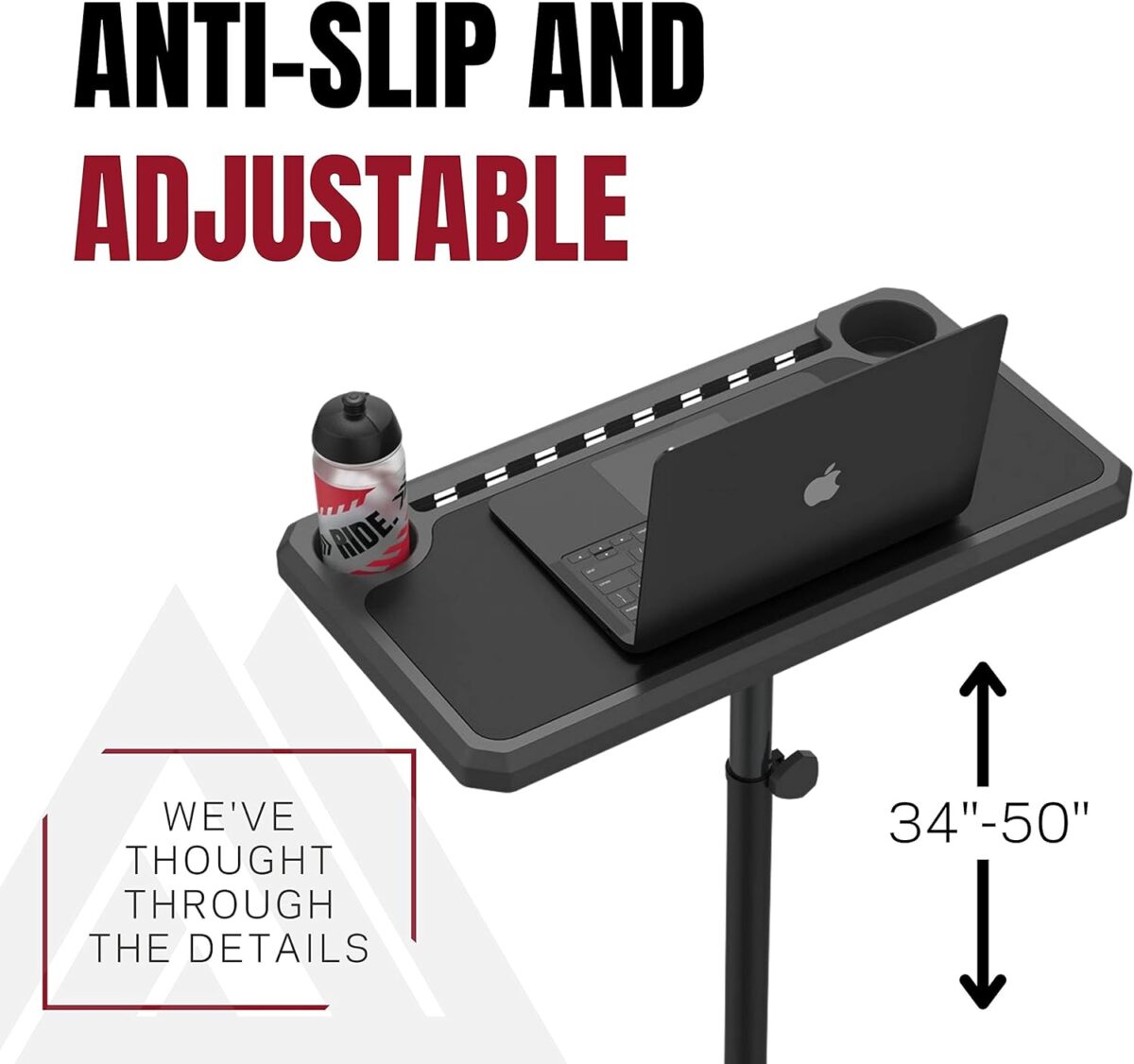 KOM Cycling Media Display - Indoor Cycling Desk for Bicycle Trainer - Bike Desk Creates Rad Indoor Cycling Pain Cave - Perfect for Displaying Zwift, TR, and Wahoo SUF! - Image 4