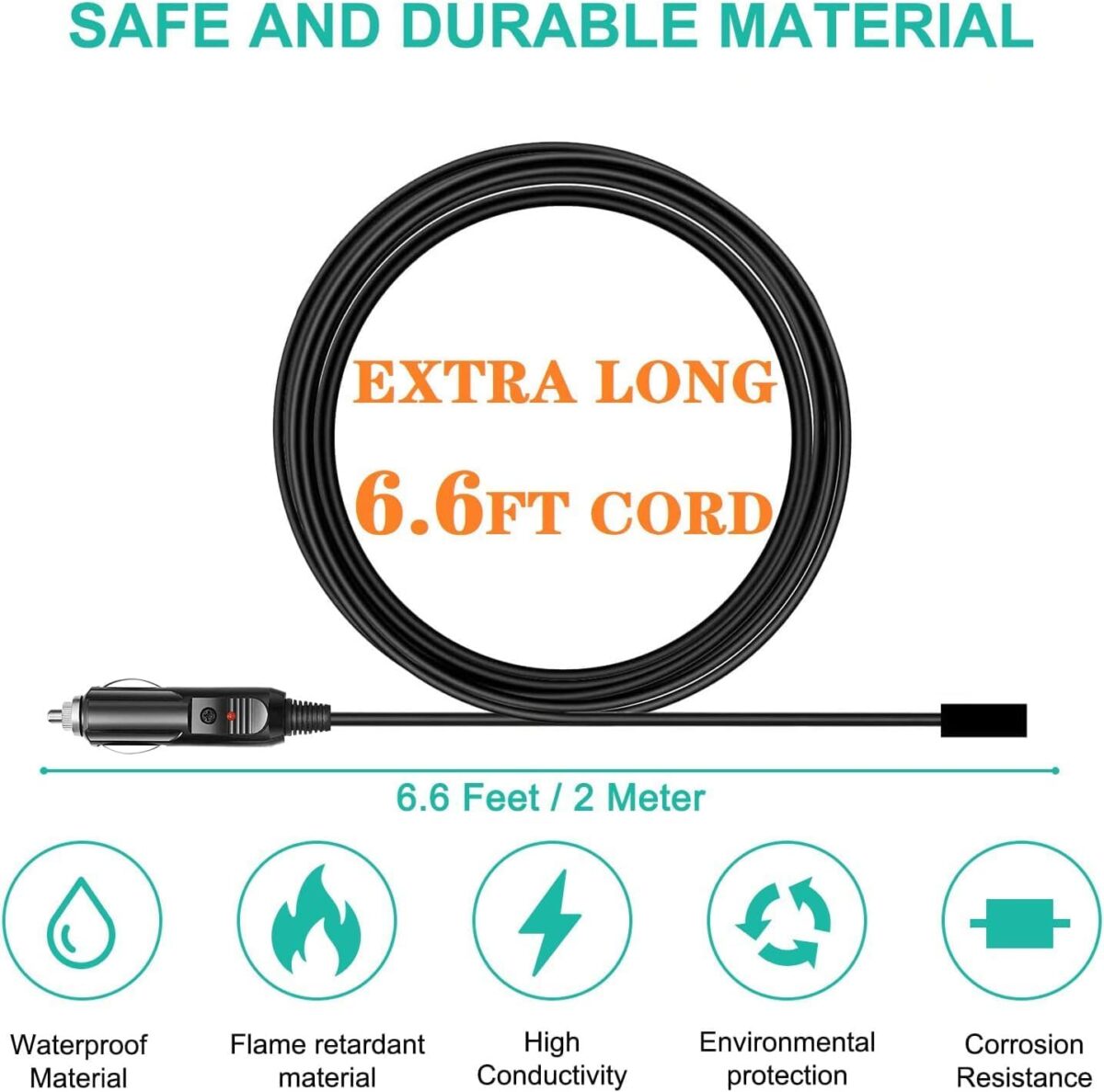 12V/24V Car Charging Cable Compatible Anker Powerhouse 521 523 535 555 300 400 800 Portable Power Station Solar Generator Power Bank Car Charger Auto DC Adapter - Image 8