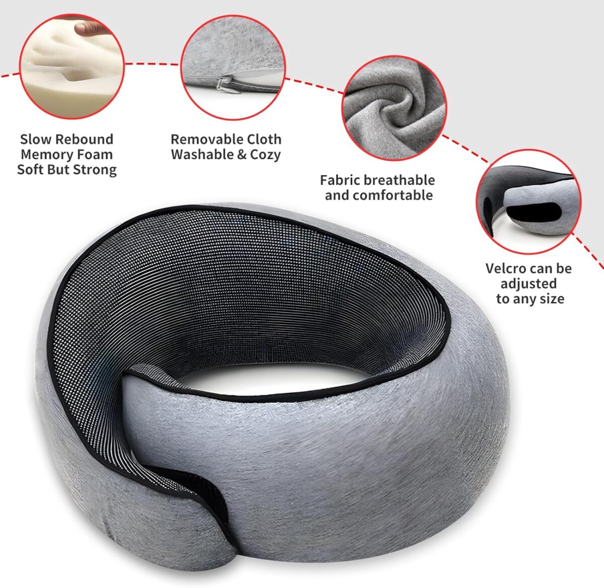 New Neck Pillow for Travel Pillows Airplanes Traveling bitmore Travel dreamshore Turtle Reduce Neck Shoulder Back discomfort Caused Pillows for Extra Luggage Sleeping Travel Car Office. - Image 4