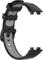 MOTONG Compatible with Huawei Band 8 Replacement Band - Silicone Replacement Wrist Band Strap Compatible with Huawei Band 8(Silicone Black + Grey) - Image 4