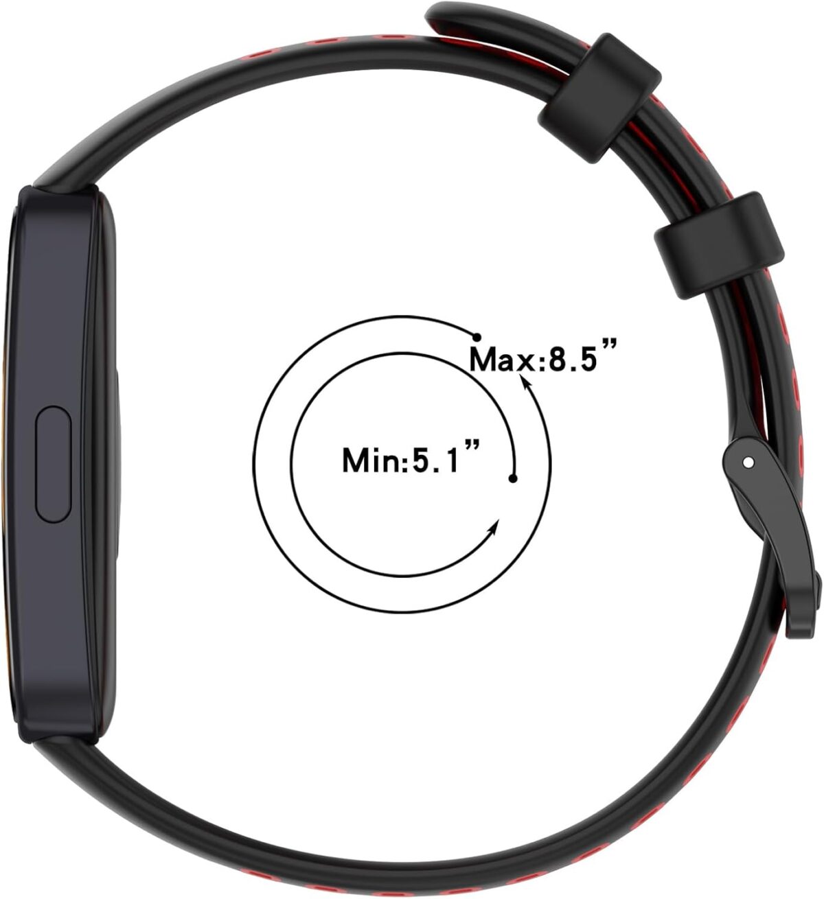 MOTONG Compatible with Huawei Band 8 Replacement Band - Silicone Replacement Wrist Band Strap Compatible with Huawei Band 8(Silicone Black + Grey) - Image 6