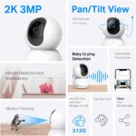 TP-Link Tapo 2K Pan/Tilt Security Camera for Baby Monitor, Dog Camera w/Motion Detection, 2-Way Audio, Siren, Night Vision, Cloud & SD Card Storage, Works with Alexa & Google Home, 2-Pack (C210P2) - Image 4