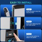 Cooling Fan for PS5 Pro, Efficient Cooler Fan with Adjustable Speed/LED Light, Temperature-Controlled PS5 PRO Cooling Accessories with USB 3.0 Port - Image 7
