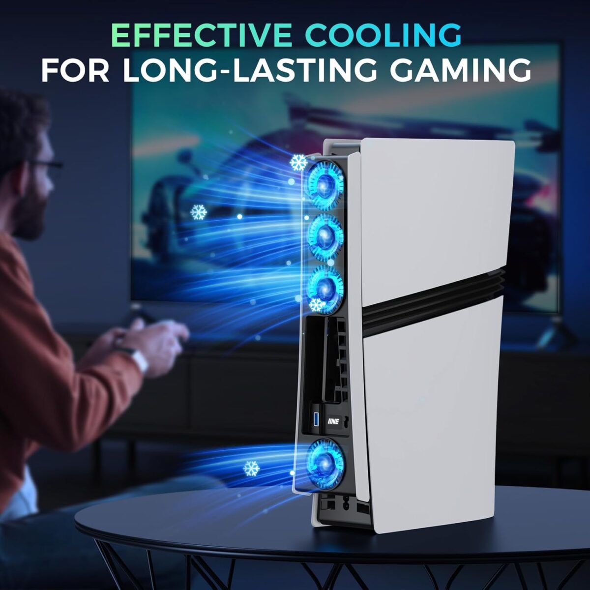Cooling Fan for PS5 Pro, Efficient Cooler Fan with Adjustable Speed/LED Light, Temperature-Controlled PS5 PRO Cooling Accessories with USB 3.0 Port - Image 9