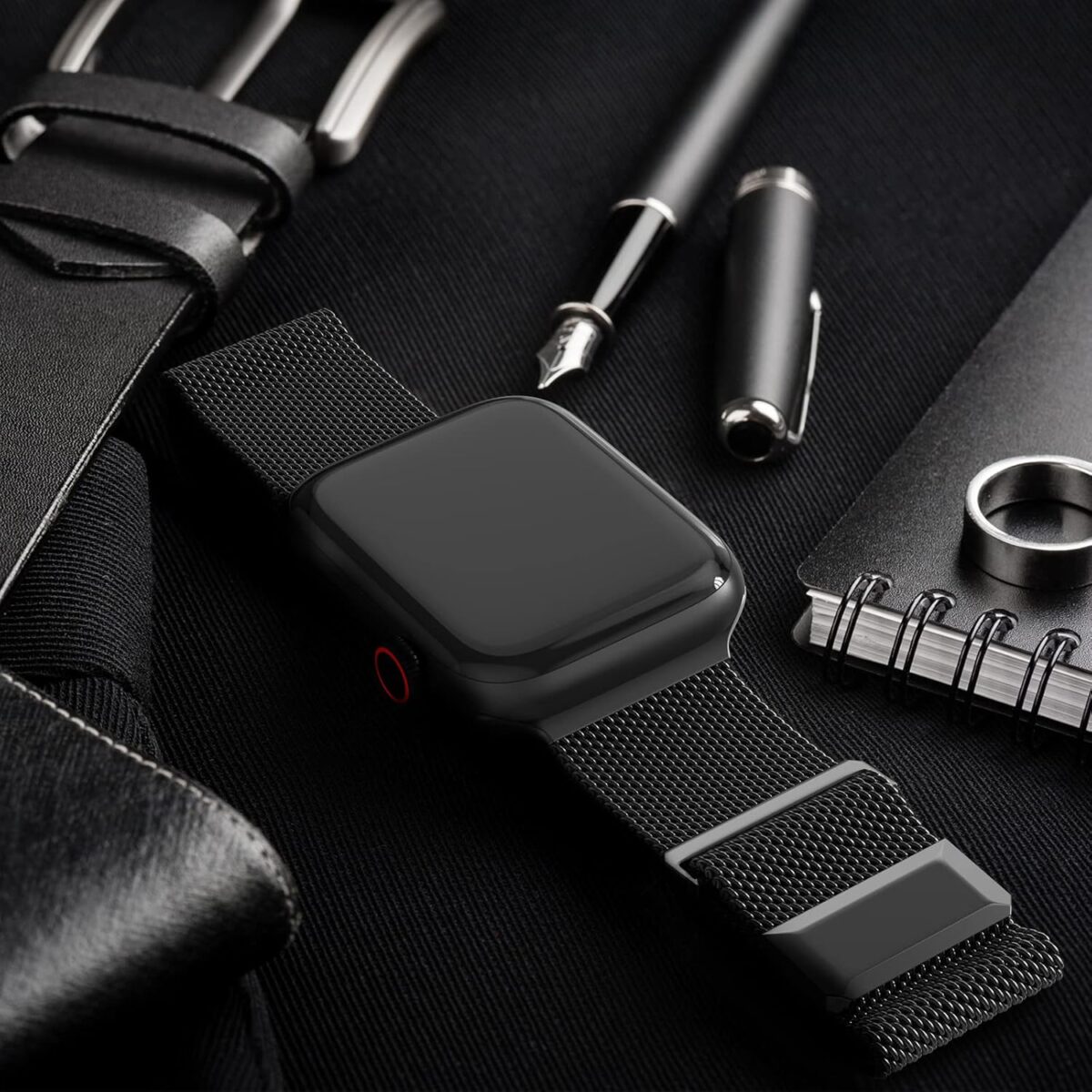 EPULY Compatible with Apple Watch Band 44mm 45mm 46mm 49mm,Stainless Steel Mesh Loop Magnetic Clasp for iWatch Ultra Series 10 9 8 SE 7 6 5 4 3 2 1Women Men -49/46/45/44mm Black - Image 6