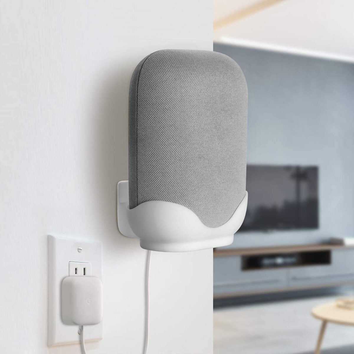 LeongLzt Ouligei Google Nest Audio Speaker Wall Mount/Bracket, in-Built Cable Management System & Easy Installation Speaker Holder Shelf Stand - Elegant & Durable Space Saving Accessory - Image 5