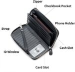 Womens Wallet RFID Blocking Genuine Leather Multi Credit Card Large Capacity Zip Around Clutch Travel Purse Wristlet - Image 4