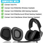 Replacement Earpads for Corsair Void & Corsair Void Pro Wired & Wireless Gaming Headsets. Noise Canceling Headset Cushions with Soft Protein Leather, Ear Cups Cover Repair Parts.Black - Image 4