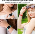 Sport Slim Silicone Bands Compatible for Apple Watch Band 38mm 42mm 40mm 44mm 41mm 45mm 46mm 49mm, Thin Narrow Replacement Strap Wristband for iWatch Series 10/9/8/7/SE/6/5/4/3/2/1/Ultra Women Men - Image 6