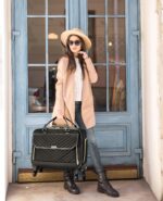 Rolling Briefcase for Women with 4 Spinner Wheels and Telescopic Extendable Handle, Laptop Bag with Wheels, Roller Computer Bag for Work Travel Carry On Luggage, TSA Friendly Design, Black - Image 4