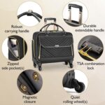 Rolling Briefcase for Women with 4 Spinner Wheels and Telescopic Extendable Handle, Laptop Bag with Wheels, Roller Computer Bag for Work Travel Carry On Luggage, TSA Friendly Design, Black - Image 6