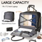 Rolling Briefcase for Women with 4 Spinner Wheels and Telescopic Extendable Handle, Laptop Bag with Wheels, Roller Computer Bag for Work Travel Carry On Luggage, TSA Friendly Design, Black - Image 7