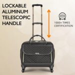 Rolling Briefcase for Women with 4 Spinner Wheels and Telescopic Extendable Handle, Laptop Bag with Wheels, Roller Computer Bag for Work Travel Carry On Luggage, TSA Friendly Design, Black - Image 10