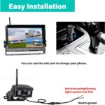 10" Wireless Backup Camera System for Truck, HD 1080P Digital Back Up Camera System with 10 Inch Quad Split Loop Recording Monitor, IP69K Waterproof Reversing Cameras for RV, Trailer (W103) - Image 3