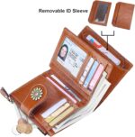 Lavemi Womens Leather Wallet Small Compact RFID Blocking Credit Card Case Purse with Zipper Pocket - Image 3