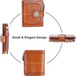 Lavemi Womens Leather Wallet Small Compact RFID Blocking Credit Card Case Purse with Zipper Pocket - Image 4
