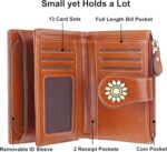 Lavemi Womens Leather Wallet Small Compact RFID Blocking Credit Card Case Purse with Zipper Pocket - Image 5