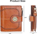 Lavemi Womens Leather Wallet Small Compact RFID Blocking Credit Card Case Purse with Zipper Pocket - Image 7