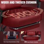 GTPLAYER Gaming Chair Fabric with Pocket Spring Cushion, High Back Computer Office Chair with Headrest & Lumbar Support, Ergonomic Video Swivel Game Chair with Footrest for Adults Red - Image 5