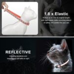 AirTag Cat Collar, Reflective Elastic Cat Tracker Collar with Apple Air Tag Holder and Bell for Girl Boy Cats, Lightweight & Scratch Resistant GPS Pet Collar for Cats Kittens, Orange - Image 3