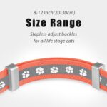 AirTag Cat Collar, Reflective Elastic Cat Tracker Collar with Apple Air Tag Holder and Bell for Girl Boy Cats, Lightweight & Scratch Resistant GPS Pet Collar for Cats Kittens, Orange - Image 8
