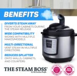The Steam Boss - Steam Release Diverter | Kitchen Accessory Compatible with Instant Pot/Ninja Foodi/Crock Pot/Power Pressure Cooker XL | Accessories for all Quart Sizes, 3 mini 6, 8 | Home/RV (Black) - Image 3