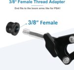 2 Pcs Screw Thread Adapter, 5/8" Male to 3/8" Female Metal Microphone Screw Adapter Compatible with Blue Yeti/Blue Snowball/Blue Yeti X Etc Microphone Stand Mount (Black) - Image 3