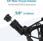 2 Pcs Screw Thread Adapter, 5/8" Male to 3/8" Female Metal Microphone Screw Adapter Compatible with Blue Yeti/Blue Snowball/Blue Yeti X Etc Microphone Stand Mount (Black) - Image 4
