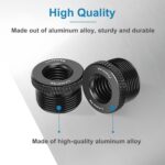 2 Pcs Screw Thread Adapter, 5/8" Male to 3/8" Female Metal Microphone Screw Adapter Compatible with Blue Yeti/Blue Snowball/Blue Yeti X Etc Microphone Stand Mount (Black) - Image 6