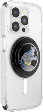 PopSockets Round Phone Grip Compatible with MagSafe, Adapter Ring Included, Phone Holder, Wireless Charging Compatible, WB Batman - Batman in Action - Image 4