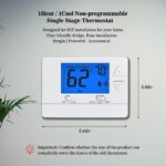 NonProgrammable Thermostat for House, Digital Energy-Saving Thermostat,Single-Stage Systems, 1 Heat/1 Cool, Easy DIY Install, Blue Backlight - Image 3