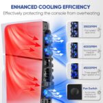 Cooling Fan for PS5 Slim, with LED Light, Adjustable Speed (3 Speeds Mode), USB 3.0 Port, Silent Enhanced Cooling Fan Compatible with PS5 Slim Disc & Digital -Black - Image 4
