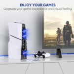 Cooling Fan for PS5 Slim, with LED Light, Adjustable Speed (3 Speeds Mode), USB 3.0 Port, Silent Enhanced Cooling Fan Compatible with PS5 Slim Disc & Digital -Black - Image 8