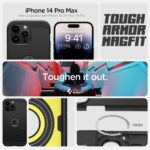 Spigen Tough Armor MagFit Designed for iPhone 14 Pro Max Case (2022) [Kickstand] [Military-Grade Protection] Compatible with MagSafe - Black - Image 3