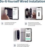 Arlo Essential Wired Video Doorbell - HD Video, 180° View, Night Vision, 2 Way Audio, Black - AVD1001B - Image 4