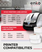 enKo Compatible for Dymo 30252 Labels (1-1/8" x 3-1/2") - Label for Dymo Labelwriter 450 Turbo Printer and 4XL - Blank White Direct Thermal Address, Shipping & Barcode Labels (12 Rolls | 4,200 Labels) - Image 5